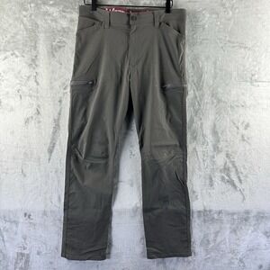 Wrangler Pants Men's 34 x 32 Gray Activewear Hiking Cargo Zip Pockets